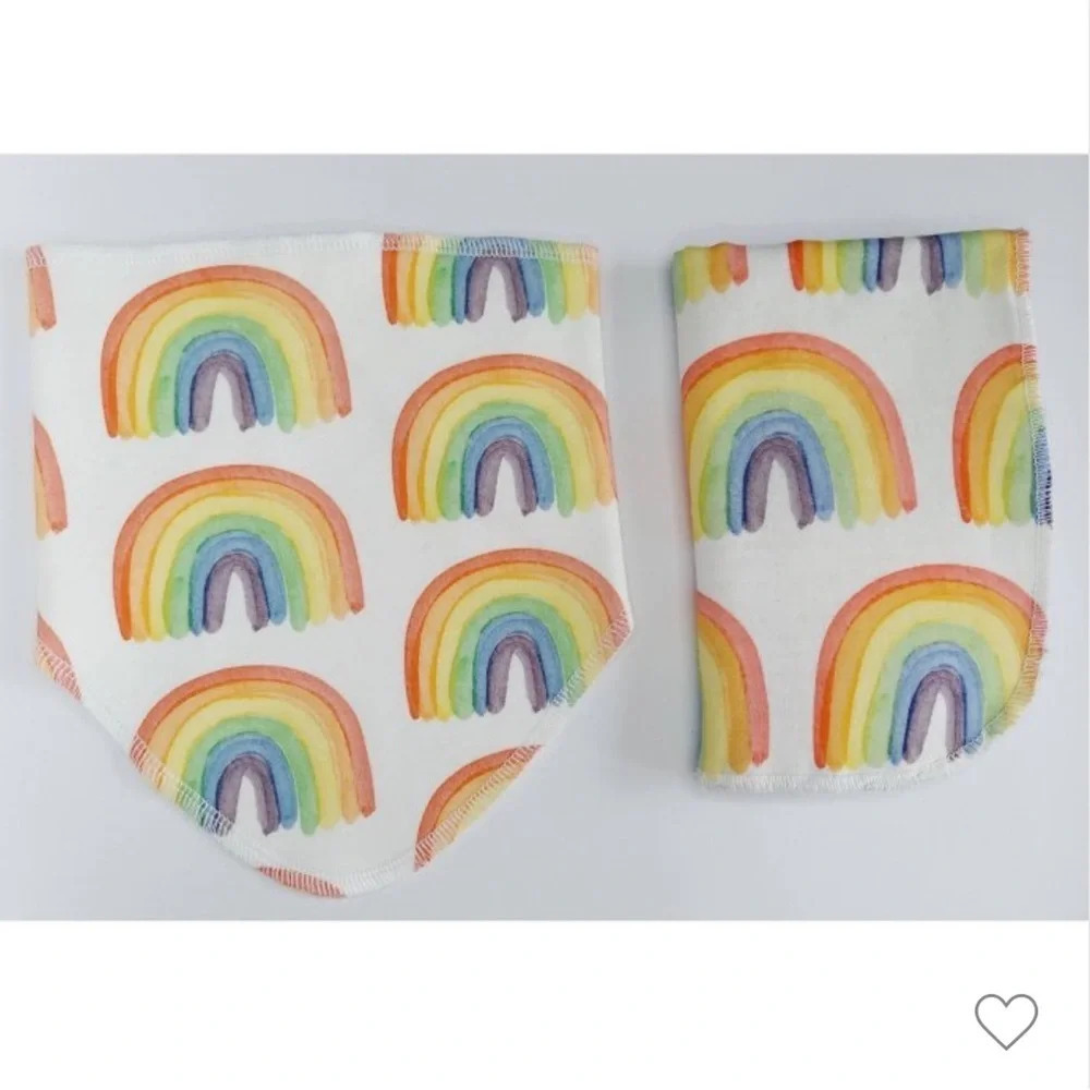 NIB Stina & Mae organic rainbow pride bib burp cloth gift